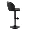 Fran - Adjustable Barstool (Set of 2) - Black Metal, Black Faux Leather