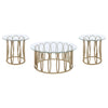 Monett 3-piece Coffee and End Table Set Chocolate Chrome — product view 2