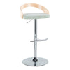 Grotto - Adjustable Barstool - Chrome Metal, Natural Wood