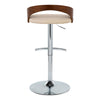 Grotto - Adjustable Barstool - Chrome Metal, Walnut Wood