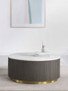 Jason Round White Marble Top Coffee Table Charcoal — product view 2