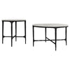 Hermas 2-piece Round Marble Coffee and End Table Set White — product view 2