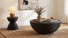Macedo 2-Piece Transitional Round Rattan Coffee and End Table Set Black — product view 1