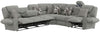 Quinn - 3 Piece Reclining Sectional With 4 Reclining Seats, Storage Arms, Storage Console With Lights, And Drop Down Table - Nature
