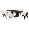 Leandro - 9 Piece Rectangular Dining Table Set - Cream / Burnished Black
