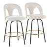 Ava - Upholstered Fixed-Height Barstool (Set of 2) - Black Base