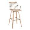 Preston - Fixed-Height Barstool - Whitewashed Wood, Antique Copper Metal