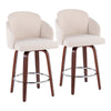 Dahlia - Contemporary Counter Stool (Set of 2) - Walnut Wood