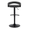 Grotto - Upholstered Adjustable Barstool - Black Metal Base