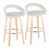 Grotto - Upholstered Fixed-Height Barstool (Set of 2) - Natural Wood