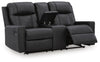 Mackmenville Reclining Loveseat with Console - Carbon