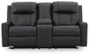 Mackmenville Reclining Loveseat with Console - Carbon