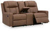 Mackmenville Reclining Loveseat with Console - Caramel