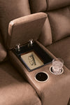 Mackmenville Reclining Loveseat with Console - Caramel