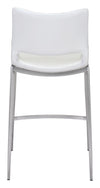 Ace Counter Stool (Set of 2) White & Silver — Set of 2