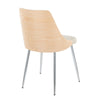 Anabelle - Dining / Accent Chair (Set of 2) - Chrome Metal, Natural Wood