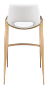 Desi Barstool White & Gold — Set of 2