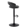 Grotto - Upholstered Adjustable Barstool - Black Metal Base