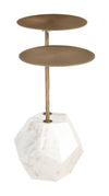 Anten - Side Table - Brass & White