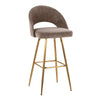 Renee - Upholstered Fixed-Height Barstool (Set of 2) - Gold Base