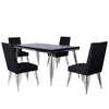 Ava - Dining Table With 4 Chairs - Black / Silver