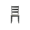 Martin - Dining Side Chair With Gray Fabric (Set of 2) - Black Finish