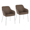 Daniella - Dining Chair (Set of 2) - Chrome Steel And Espresso Faux Leather