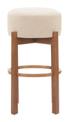 Nade Barstool Beige & Walnut — Set of 2
