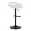Grotto - Upholstered Adjustable Barstool - Black Metal Base