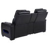 Zuma - Faux Leather Dual Power Reclining LED Loveseat - Black