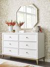 Chelsea by Rachael Ray 56-inch Dresser — White with Gold Accents