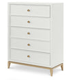 Chelsea by Rachael Ray Drawer Chest — White with Gold Accents