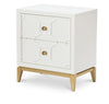 Chelsea by Rachael Ray Nightstand with Lattice — White with Gold Accents