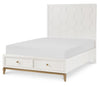 Chelsea by Rachael Ray Panel Bed with Storage Footboard — Full / White with Gold Accents