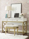 Chelsea by Rachael Ray 48-inch Desk Vanity — White with Gold Accents