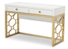 Chelsea by Rachael Ray 48-inch Desk Vanity — White with Gold Accents