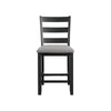 Martin - Counter Side Chair With Gray Fabric (Set of 2) - Black Finish