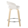 Grotto - 31" Upholstered Fixed-Height Counter Stool (Set of 2) - Natural Wood Base