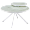 Briggs - Round Marble Printed Glass Top Coffee Table