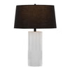 Petra - 26" Polyresin Table Lamp (Set of 2) - Cream Polyresin And Black Metal With Black Linen Shade