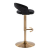 Grotto - Upholstered Adjustable Barstool - Gold Metal Base