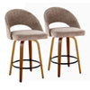 Renee - Upholstered Fixed-Height Barstool (Set of 2) - Walnut Wood Base