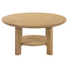 Ottowa - Round Wood Table With Shelf