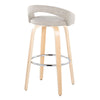 Grotto - Upholstered Fixed-Height Barstool (Set of 2) - Natural Wood