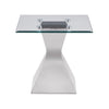 Jenny - Glass Top Stainless Steel Table