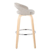 Grotto - Upholstered Fixed-Height Barstool (Set of 2) - Natural Wood
