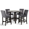 Celeste - Round Counter Table With 4 Chairs - Black / Gray