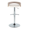Grotto - Adjustable Barstool - Chrome Metal, Light Grey Wood