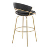 Jie - 30" Fixed-Height Barstool With Swivel - Gold Legs (Set of 2)