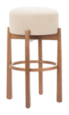 Nade Barstool Beige & Walnut — Set of 2